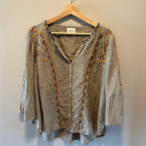 Wrap London Tops - WRAP London Linen Blouse